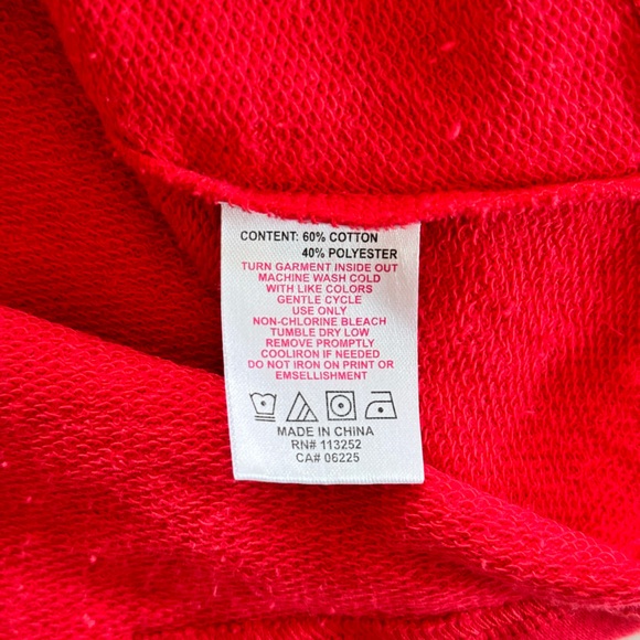 Apple Bottom Red Cropped Hoodie Embroidered Logo Gold Studded Zip Sweatshirt - Picture 8 of 13